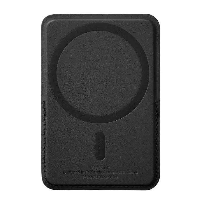 Porte‑Cartes Magnétique WiWU MW-001 Avec Support – Compatible MagSafe, 3 Cartes, PU Noir thumbnail 2