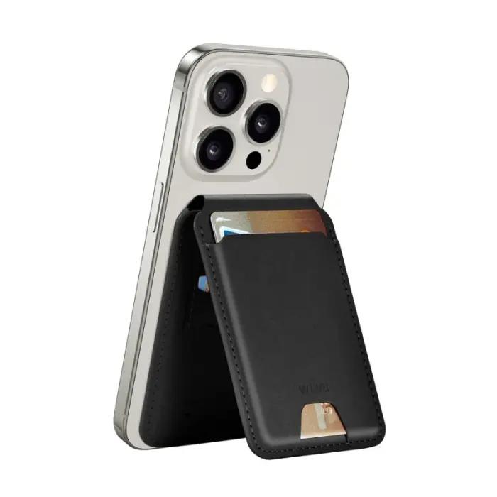 Porte-Cartes MagSafe En Cuir PU Avec Support Multi-Angles – WiWU Mag Wallet Pro Compatible IPhone 12 À 16 thumbnail 2