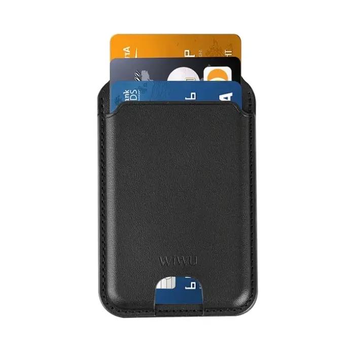 Porte-Cartes MagSafe En Cuir PU Avec Support Multi-Angles – WiWU Mag Wallet Pro Compatible IPhone 12 À 16 thumbnail 3