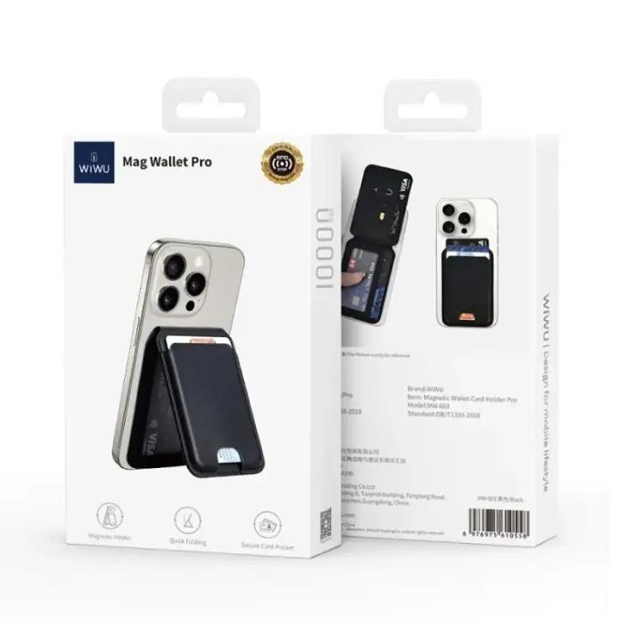 Porte-Cartes MagSafe En Cuir PU Avec Support Multi-Angles – WiWU Mag Wallet Pro Compatible IPhone 12 À 16 thumbnail 6