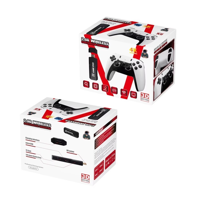 Console De Jeux GAME STICK 3D 4K Ultra HD Avec 2 Manettes Sans Fil – 30 000 Jeux Rétro, 64 GB, HDMI, Plug and Play thumbnail 6