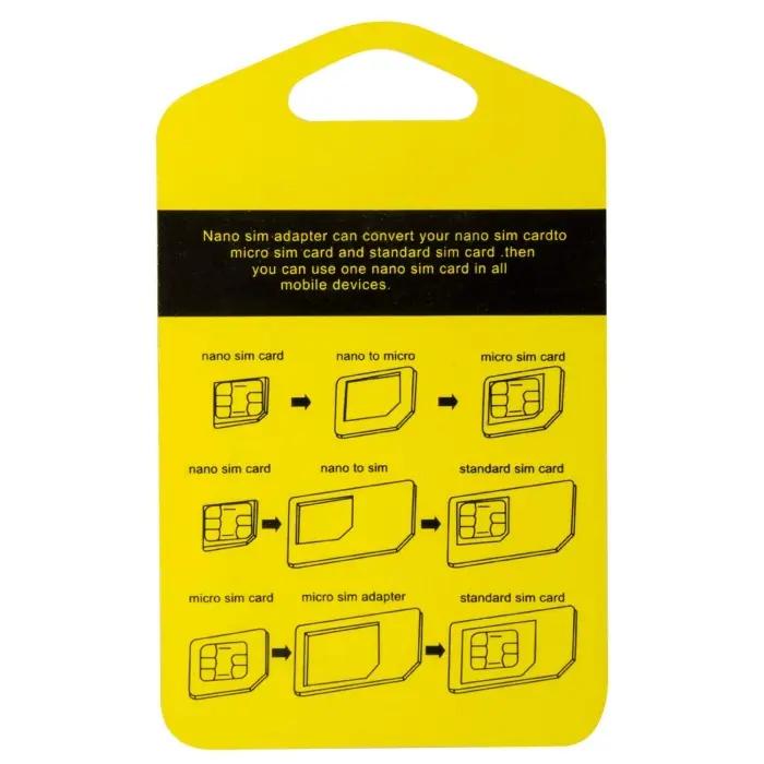 Kit Adaptateurs Carte SIM 5 En 1 En Aluminium – Convertisseur Nano, Micro Et Standard SIM Compatible Android Et IPhone thumbnail 4