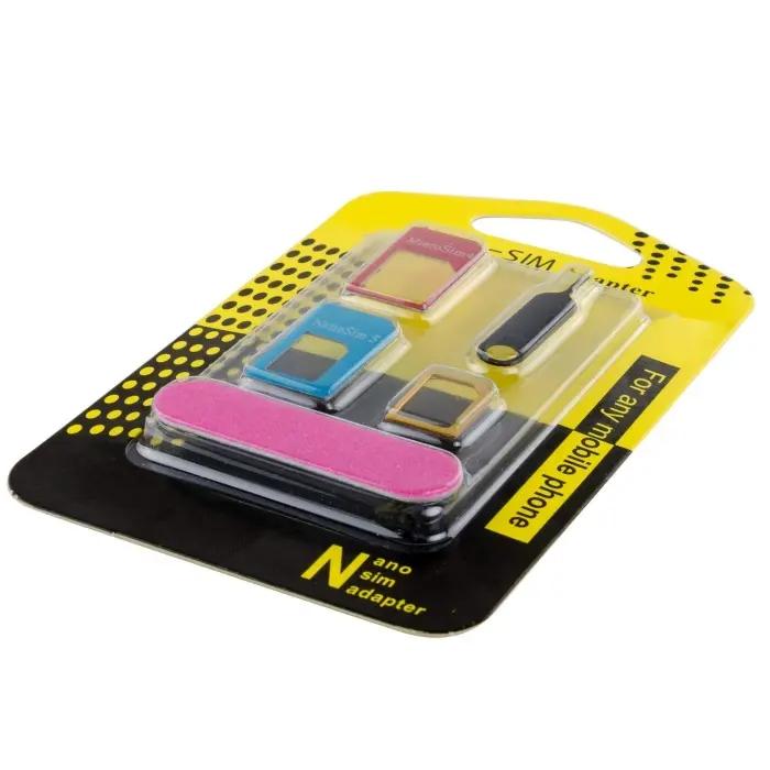 Kit Adaptateurs Carte SIM 5 En 1 En Aluminium – Convertisseur Nano, Micro Et Standard SIM Compatible Android Et IPhone thumbnail 5