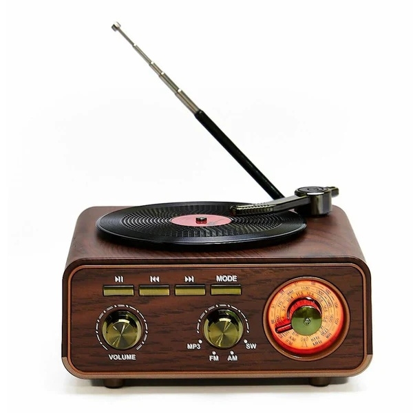 Radio Rétro Bluetooth MD-1317BT – Design Phonographe Vintage, FM-AM-SW, USB, MicroSD Et AUX thumbnail 4