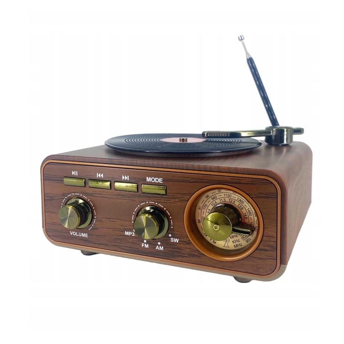Radio Rétro Bluetooth MD-1317BT – Design Phonographe Vintage, FM-AM-SW, USB, MicroSD Et AUX thumbnail 6