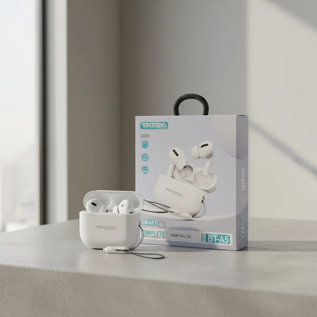Écouteurs sans fil Bluetooth TREQA BT-A5 TWS avec micro, commandes tactiles, étui de charge et compatibilité iOS Android thumbnail 6