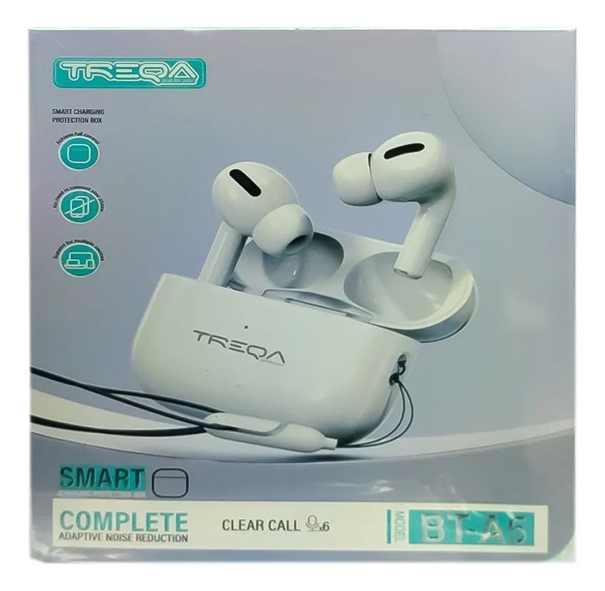 Écouteurs sans fil Bluetooth TREQA BT-A5 TWS avec micro, commandes tactiles, étui de charge et compatibilité iOS Android thumbnail 7