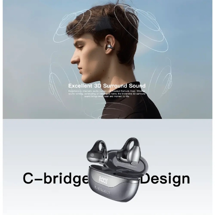 Écouteurs Sans Fil KIESLECT Earbuds Open AI – Son 3D, Appels Clairs ENC, Traduction IA et ChatGPT, IPX4 thumbnail 8