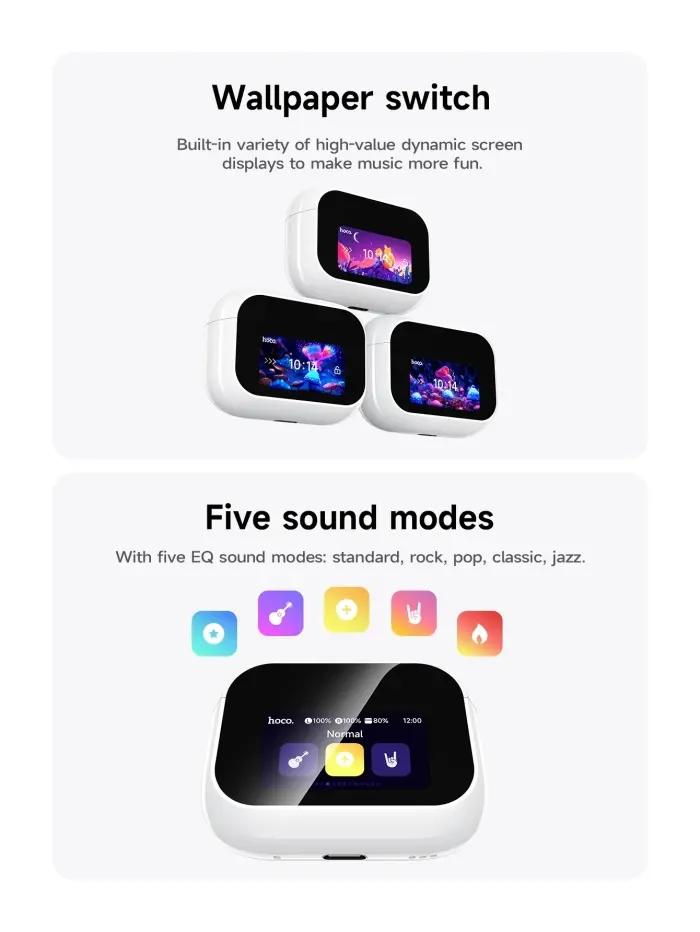 Hoco EW79 ANC – Écouteurs Bluetooth Sans Fil À Réduction De Bruit Active, Design Élégant Et Son Haute Définition thumbnail 5