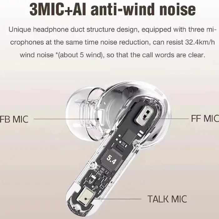 Écouteurs Sans Fil SAIYA YB6 ANC+ENC – 6 Microphones, Réduction De Bruit Active Et Vent, Son Hi-Fi Et Autonomie 30h thumbnail 7
