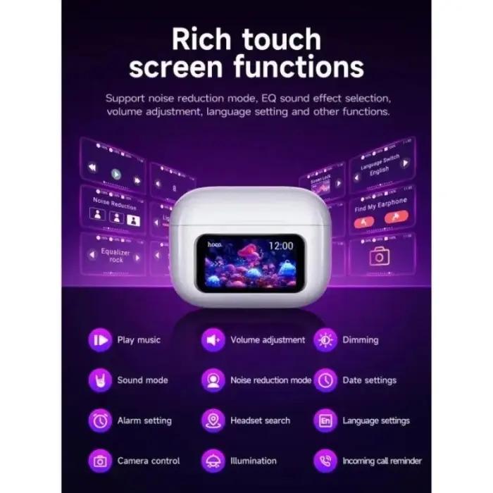 Écouteurs Sans Fil HOCO EW72 ANC Bluetooth 5.3 Avec Réduction De Bruit, Micro Et Écran HD thumbnail 7