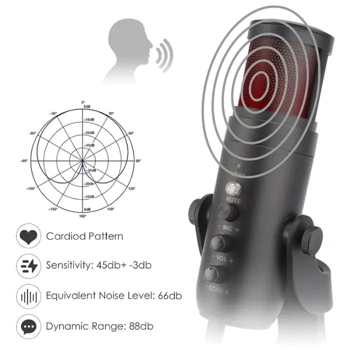Microphone À Condensateur USB Jmary MC-PW9 RGB thumbnail 4