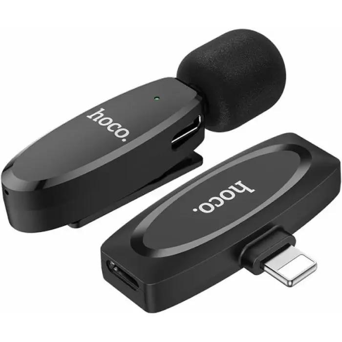 Microphone Cravate Sans Fil HOCO Wireless Digital L15, Version Lightning Pour IPhone thumbnail 4