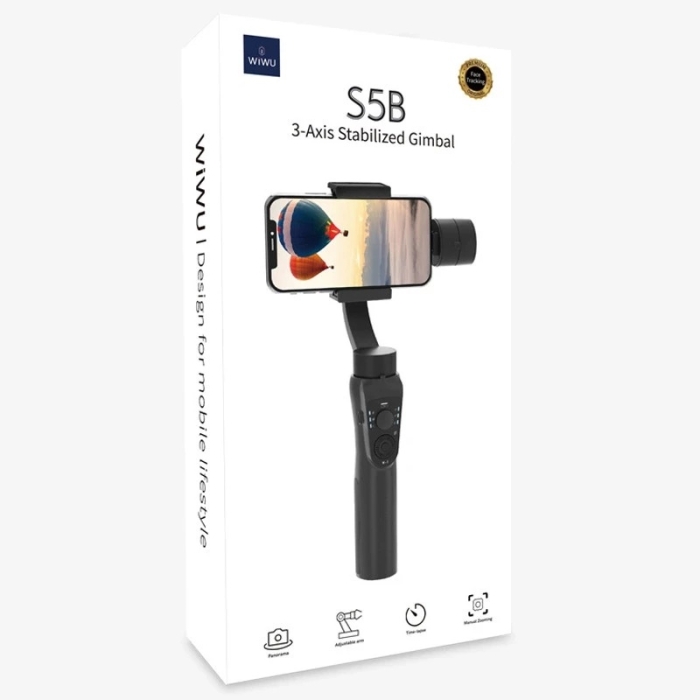 WiWU S5B Stabilisateur Téléphone 3 Axes Pour Smartphone Et GoPro – Vidéos Fluides, Suivi Intelligent, Batterie Longue Durée thumbnail 6