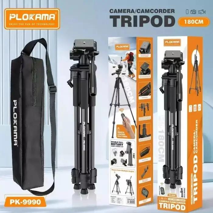 Trépied Professionnel PLOKAMA PK-9990 180 Cm – Compatible Appareils Photo, Caméras Et Smartphones thumbnail 6