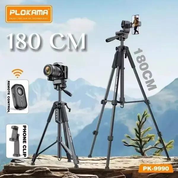Trépied Professionnel PLOKAMA PK-9990 180 Cm – Compatible Appareils Photo, Caméras Et Smartphones thumbnail 12
