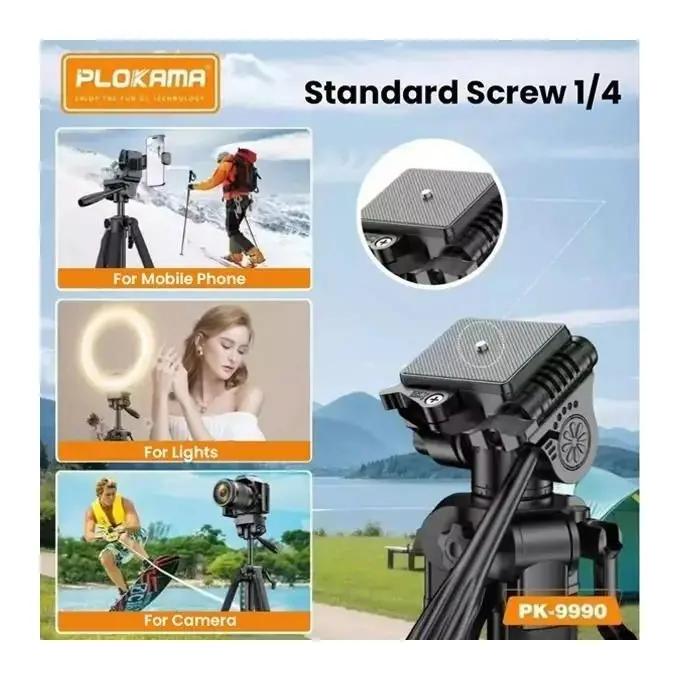Trépied Professionnel PLOKAMA PK-9990 180 Cm – Compatible Appareils Photo, Caméras Et Smartphones thumbnail 14