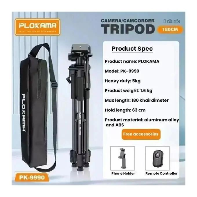 Trépied Professionnel PLOKAMA PK-9990 180 Cm – Compatible Appareils Photo, Caméras Et Smartphones thumbnail 16