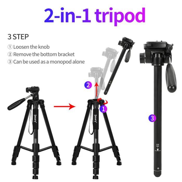Trépied Photographie Et Vidéographie Jmary KP-2254 – Léger, Réglable Et Portable thumbnail 6