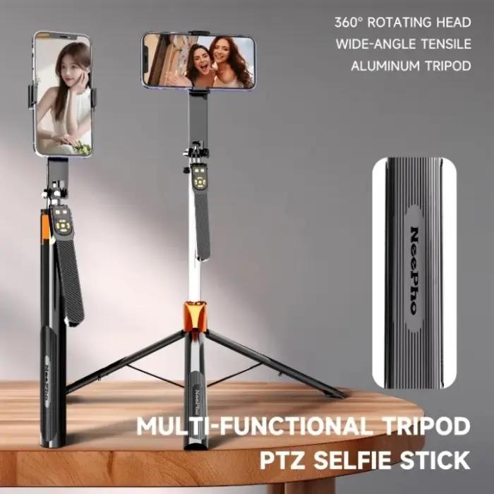 Trépied Télescopique Et Perche À Selfie 2 En 1 NeePho NP-L6S Avec Télécommande Sans Fil thumbnail 5