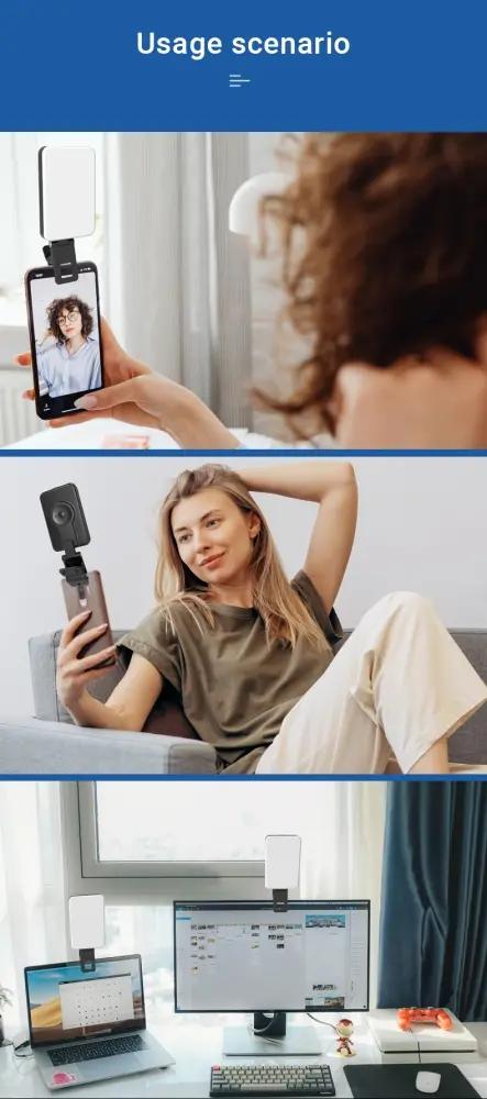 Éclairage LED Portable 3000K-6500K – Lampe Vidéo Avec Batterie 2000mAh Pour Vlogging, Selfie Et Visio thumbnail 12