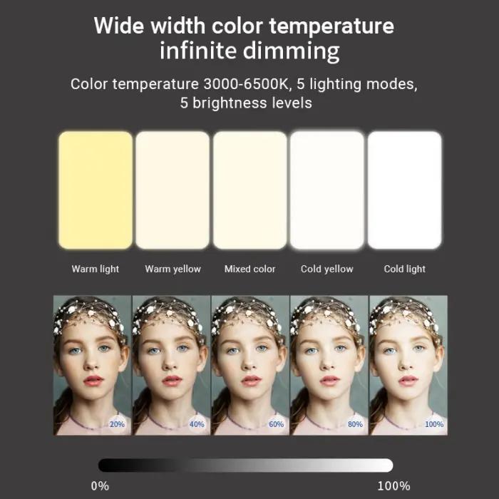 Éclairage LED Portable 3000K-6500K – Lampe Vidéo Avec Batterie 2000mAh Pour Vlogging, Selfie Et Visio thumbnail 22