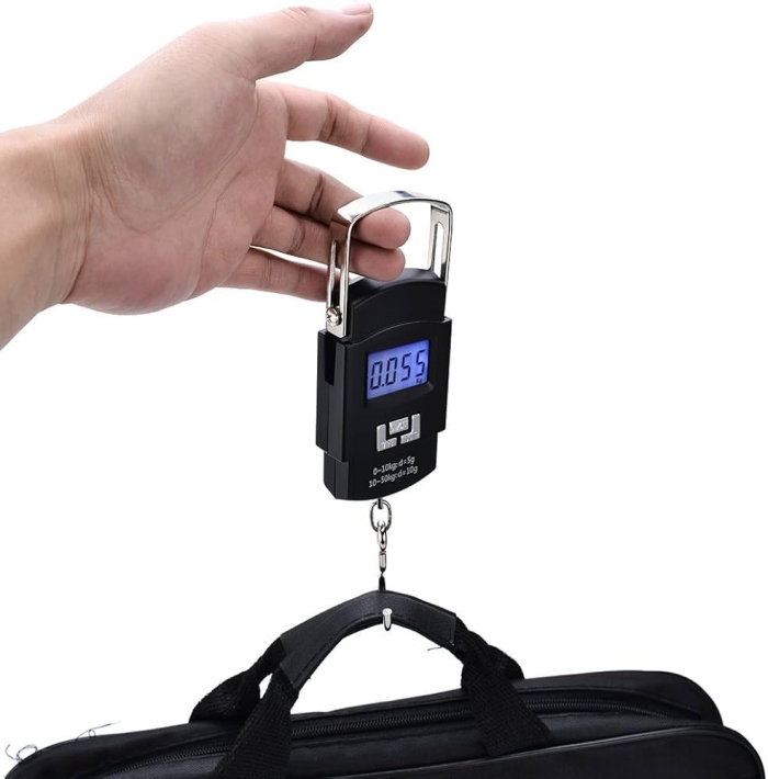 Balance Électronique Portable WH-A08 50 Kg – Pèse Bagages, Colis Et Provisions Avec Écran LCD Rétroéclairé, Fonction Tare Et Crochet En Acier Inoxydable thumbnail 6