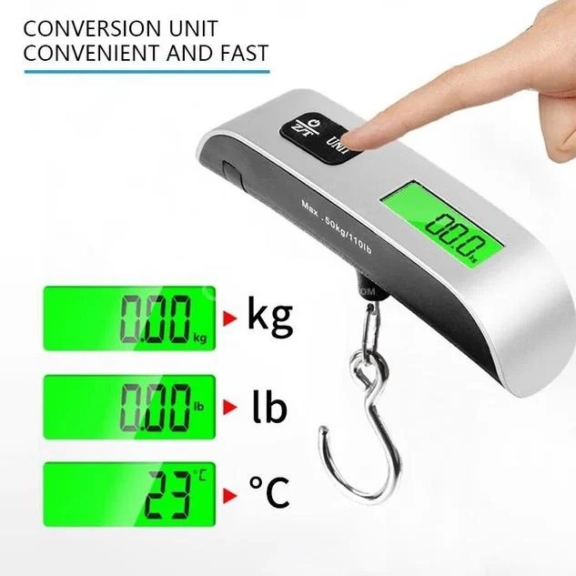 Balance Bagage Électronique 50 Kg – Portable, Précise Avec Écran LCD Rétroéclairé, Fonction Tare Et Crochet Métallique Pour Voyages, Maison Et Envoi Postal thumbnail 6