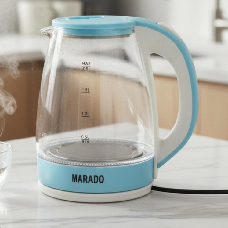 Bouilloire électrique Marado MA-0603 2L 1500W en verre avec LED, base 360° et arrêt automatique sans BPA thumbnail 4