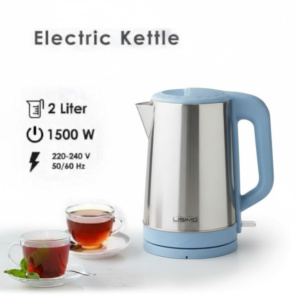 Bouilloire électrique LISIMO LSK 107 2 L – Puissance 1500 W pour eau chaude rapide thumbnail 3