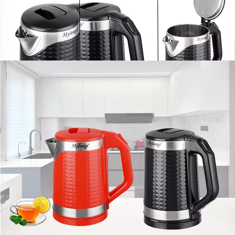 Bouilloire électrique sans fil MY-2377 2,3L 1500W en acier inoxydable avec LED, base 360° et arrêt automatique, classe A thumbnail 3