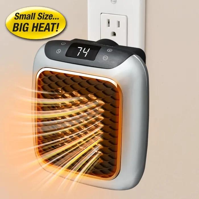 Chauffage Mural Compact Turbo 800 Silencieux Avec Minuterie Et Thermostat Réglable thumbnail 2