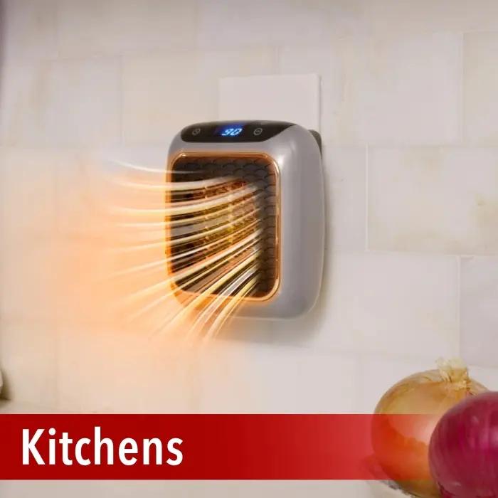 Chauffage Mural Compact Turbo 800 Silencieux Avec Minuterie Et Thermostat Réglable thumbnail 4