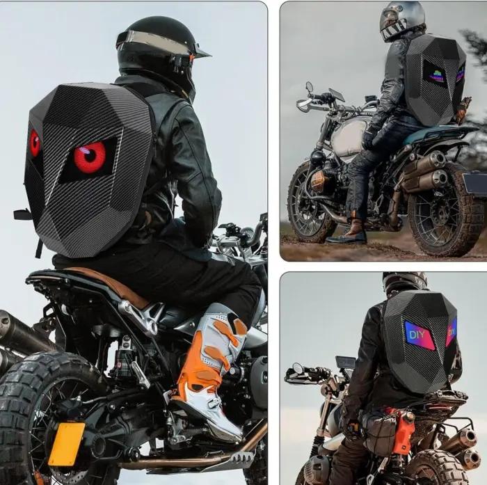 Sac À Dos LED Moto Étanche, Antivol, Écran Personnalisable, Compatible Laptop 15" Modèle 2 thumbnail 3