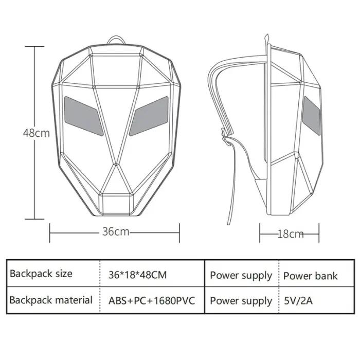 Sac À Dos LED Moto Étanche, Antivol, Écran Personnalisable, Compatible Laptop 15" Modèle 2 thumbnail 10