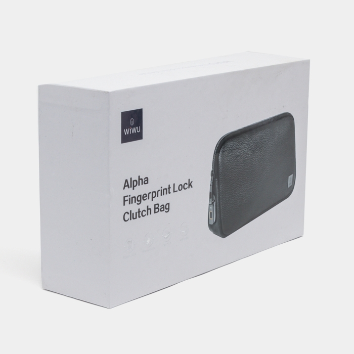 Pochette Antivol Sécurisée À Empreinte Digitale En Cuir PU – Alpha Fingerprint Lock Clutch thumbnail 6