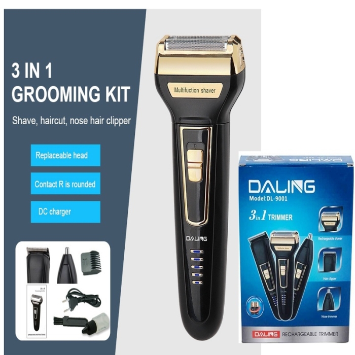 Tondeuse Rechargeable 3 En 1 DALING DL-9001 – Rasoir Électrique, Coupe-Cheveux Et Nez-Oreilles Sans Fil thumbnail 3