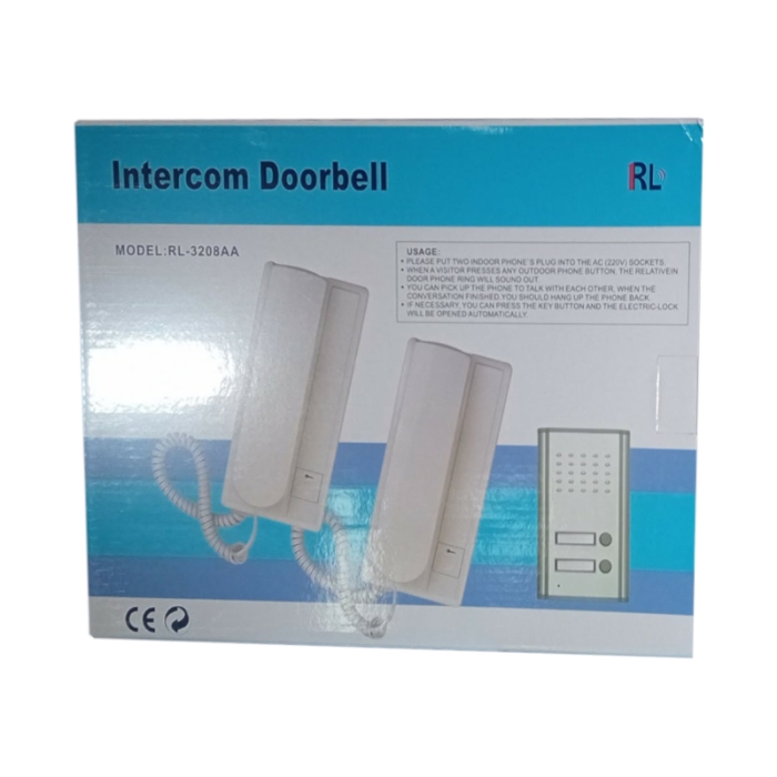 Interphone Audio Filaire Encastrable RL-3208AA Double Voix – Installation Murale thumbnail 2