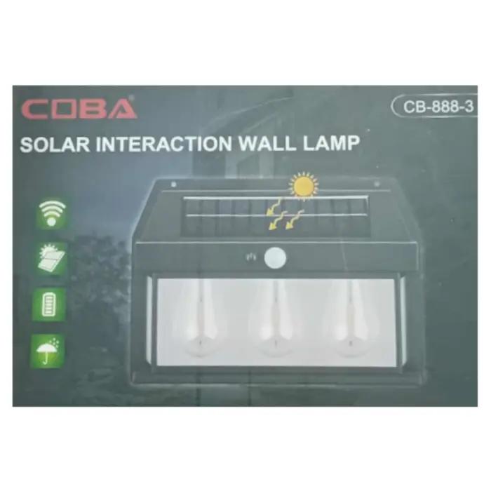 Lampe Murale Solaire Extérieure CB-888-3 À 3 Ampoules Avec Détecteur De Mouvement thumbnail 2