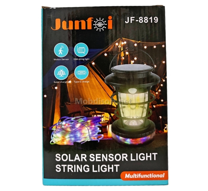 Lampe De Camping Solaire Rechargeable USB Type-C Avec Bande LED RGB 10 M, Capteur De Mouvement Et Éclairage Multifonction IP44 – Modèle JF-8819 thumbnail 3