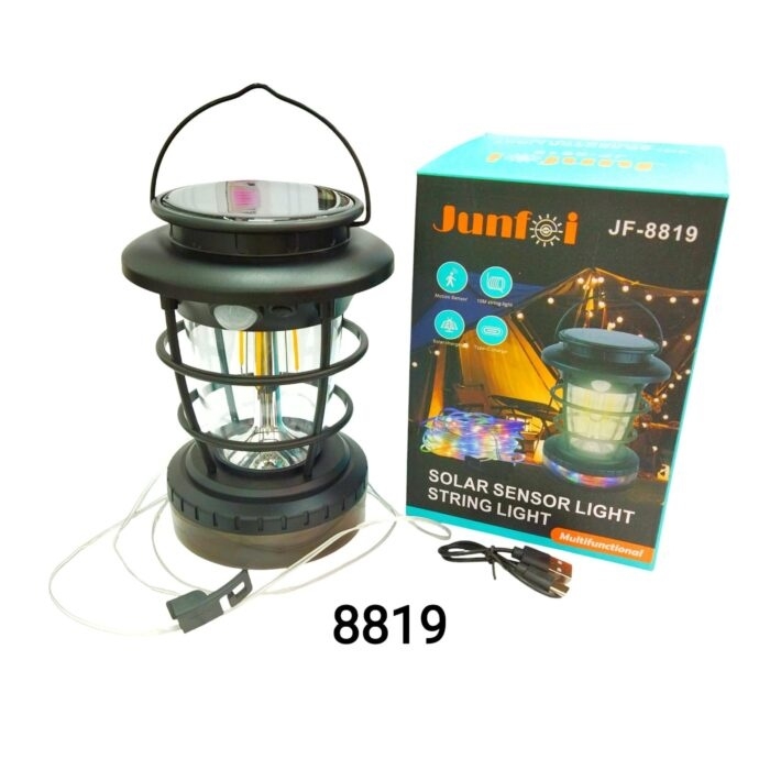 Lampe De Camping Solaire Rechargeable USB Type-C Avec Bande LED RGB 10 M, Capteur De Mouvement Et Éclairage Multifonction IP44 – Modèle JF-8819 thumbnail 8