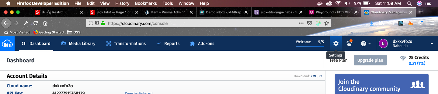 Open settings