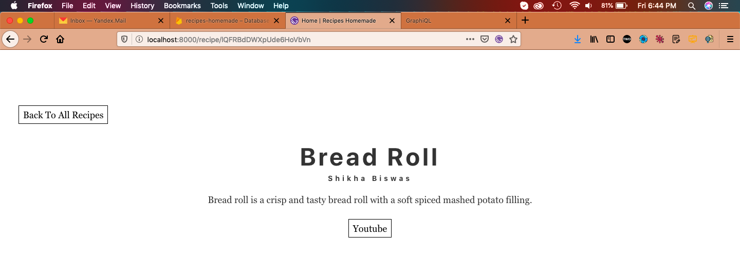 Recipe page