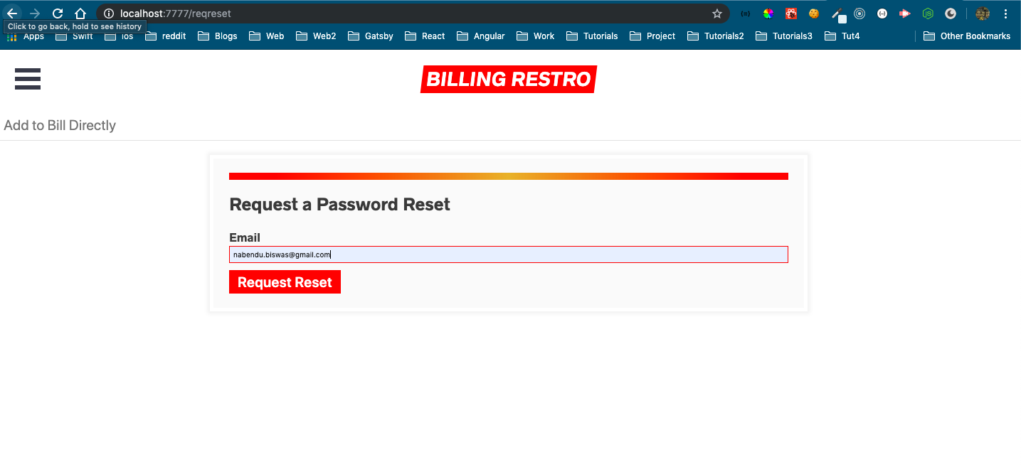 reset password