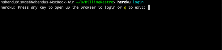 heroku login