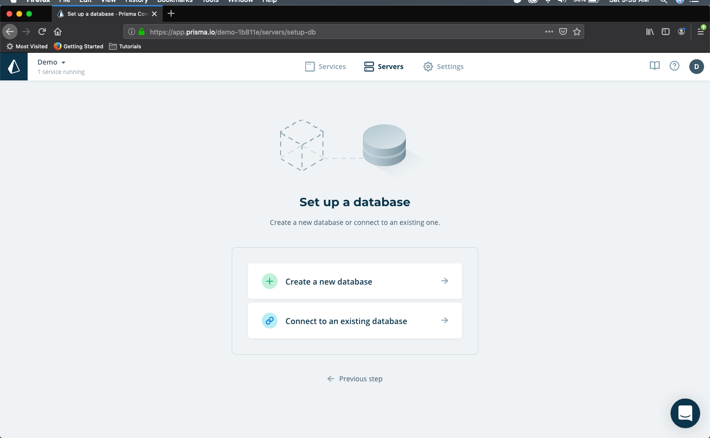 Set up a database