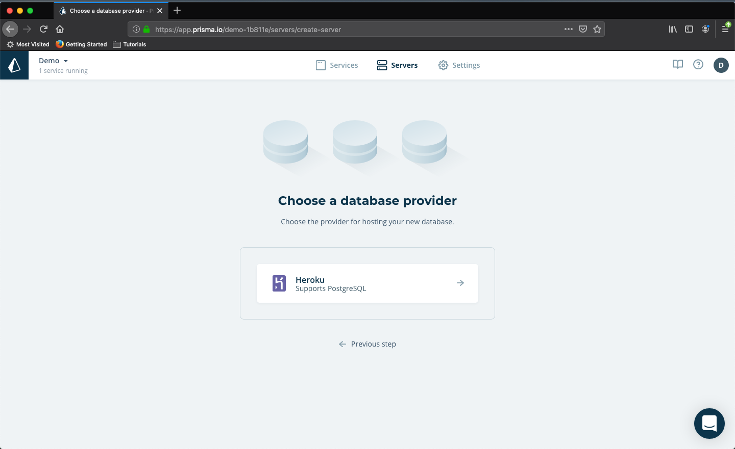 Choose database provider