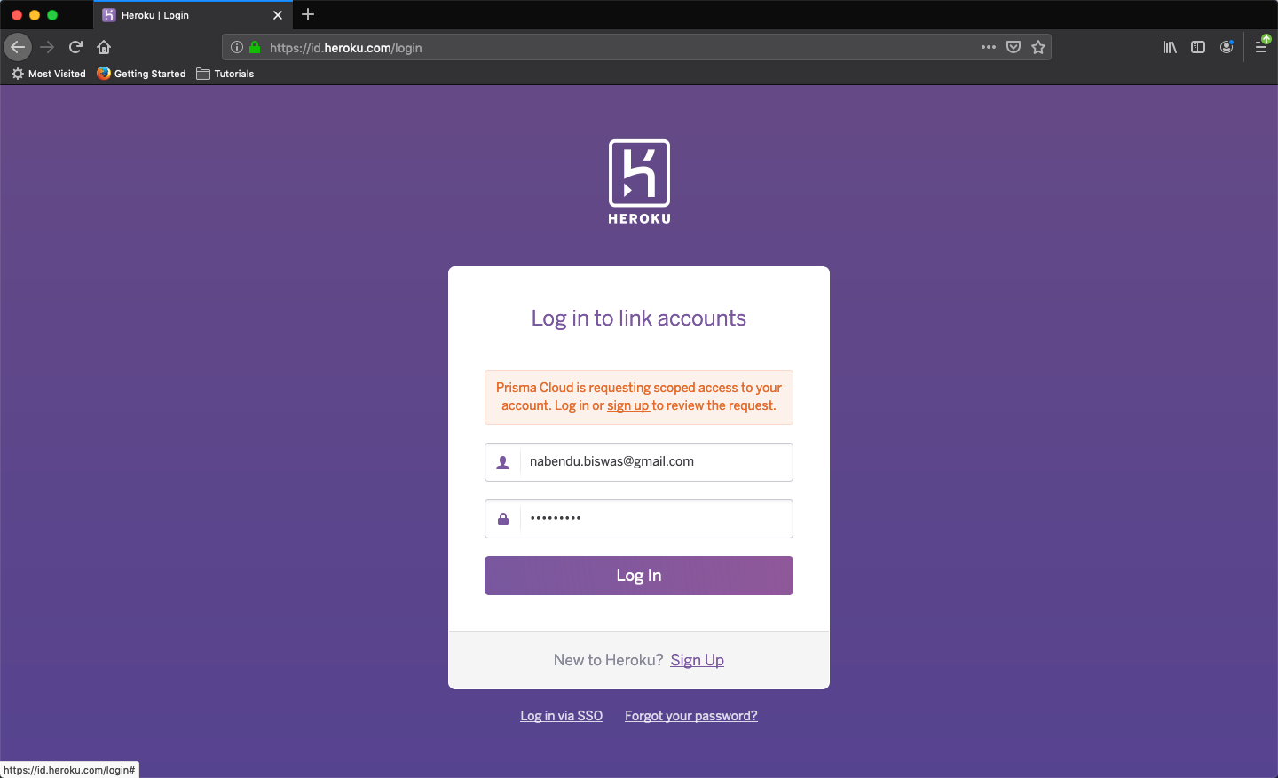 Link Heroku account
