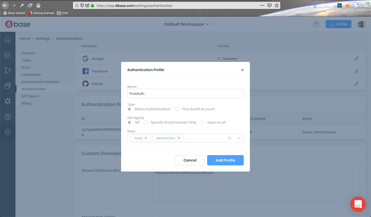 Authentication Profile