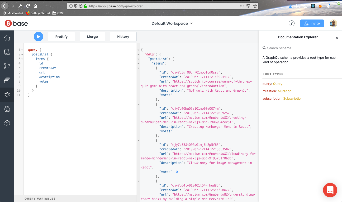 GraphQL playground